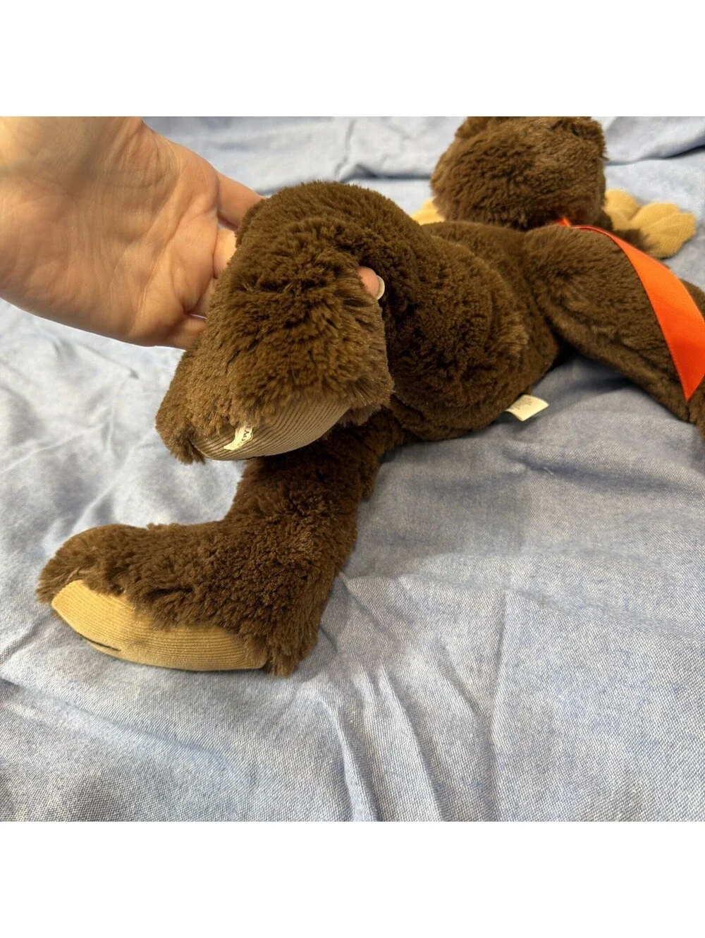 Boyd Bear 2013 Moose With Orange Bowtie Corduroy Horns Beanbag Weighted Soft